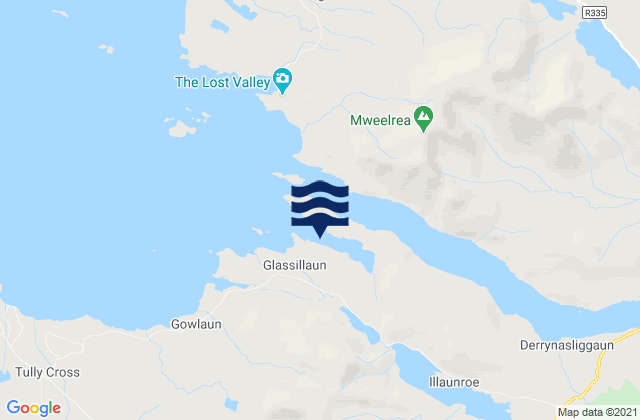Mapa da tábua de marés em Killary Bay Little, Ireland