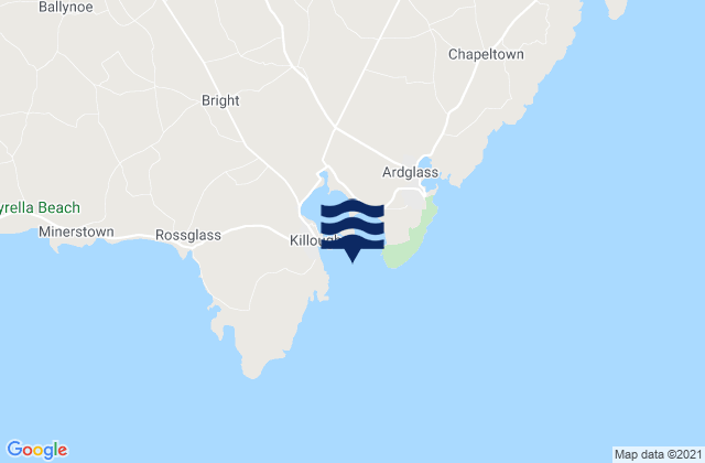 Mapa da tábua de marés em Killough Bay, United Kingdom