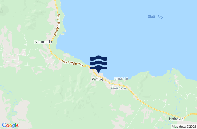 Mapa da tábua de marés em Kimbe, Papua New Guinea