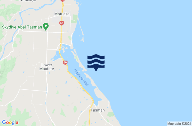 Mapa da tábua de marés em Kina Beach, New Zealand