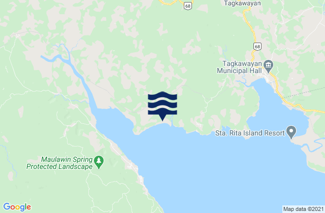 Mapa da tábua de marés em Kinatakutan, Philippines