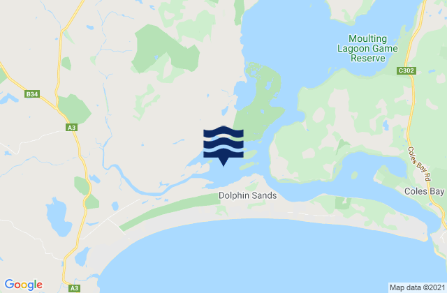 Mapa da tábua de marés em King Bay, Australia
