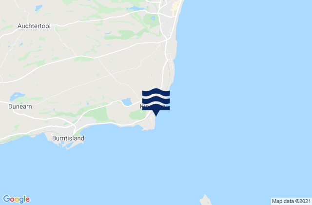 Mapa da tábua de marés em Kinghorn Beach, United Kingdom