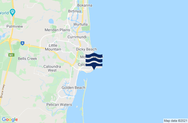Mapa da tábua de marés em Kings Beach, Australia