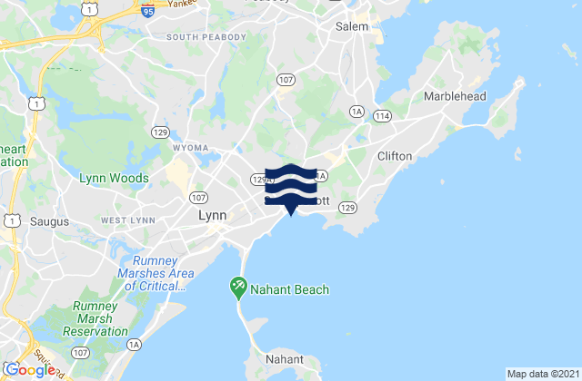 Mapa da tábua de marés em Kings Beach, United States