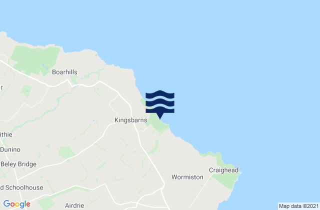 Mapa da tábua de marés em Kingsbarns Beach, United Kingdom