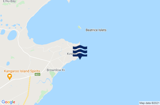 Mapa da tábua de marés em Kingscote, Australia