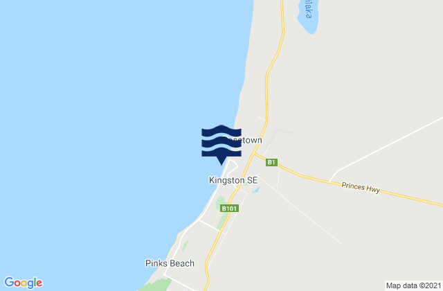 Mapa da tábua de marés em Kingston Se, Australia