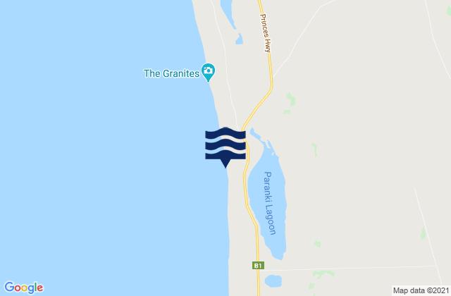 Mapa da tábua de marés em Kingston, Australia