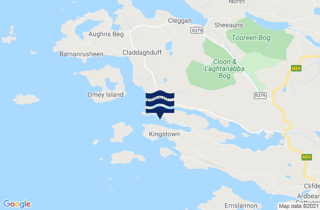 Mapa da tábua de marés em Kingstown Bay, Ireland