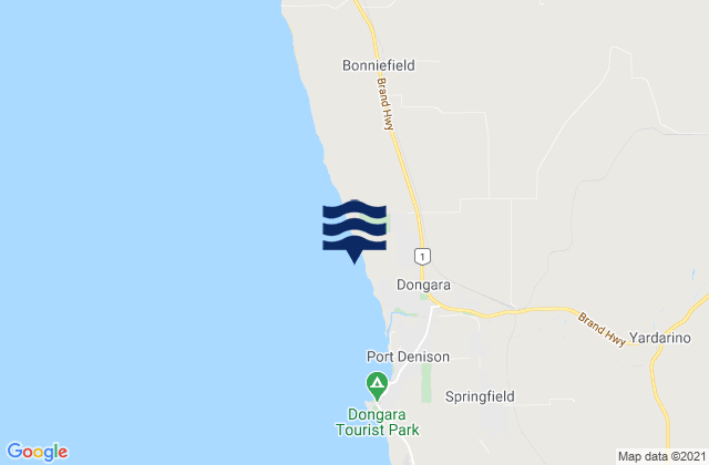 Mapa da tábua de marés em Kingy Bay, Australia