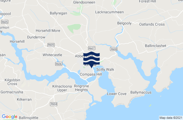 Mapa da tábua de marés em Kinsale, Ireland