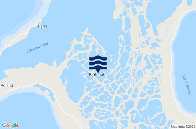 Mapa da tábua de marés em Kiritiamati (Christmas) Island, Line Islands (2), Kiribati