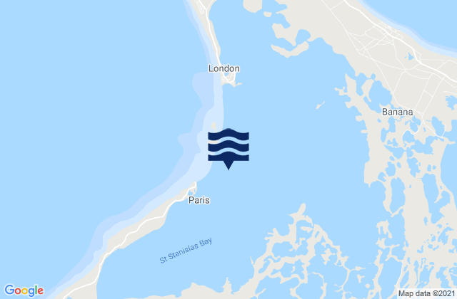 Mapa da tábua de marés em Kiritimati, Kiribati