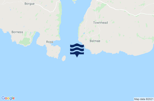 Mapa da tábua de marés em Kirkcudbright Bay, United Kingdom