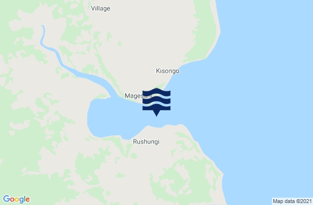 Mapa da tábua de marés em Kiswere Haven, Tanzania