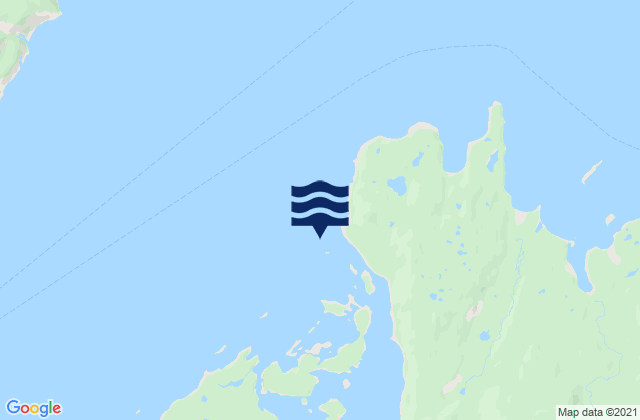 Mapa da tábua de marés em Kizhuyak Point, United States