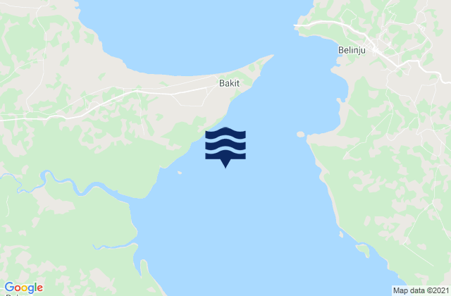 Mapa da tábua de marés em Klabat Bay (Bangka Island), Indonesia