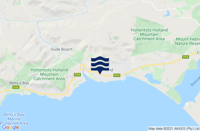 Mapa da tábua de marés em Kleinmond, South Africa