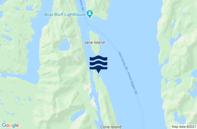 Mapa da tábua de marés em Klemtu, Canada