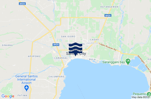 Mapa da tábua de marés em Klinan, Philippines