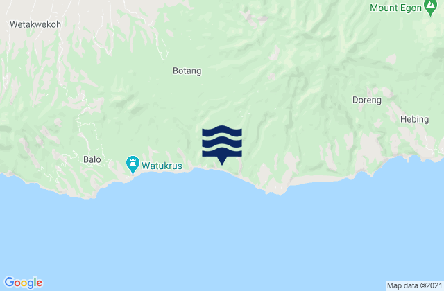 Mapa da tábua de marés em Kloangpopot, Indonesia