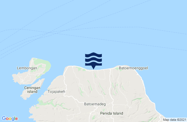 Mapa da tábua de marés em Klumbu, Indonesia