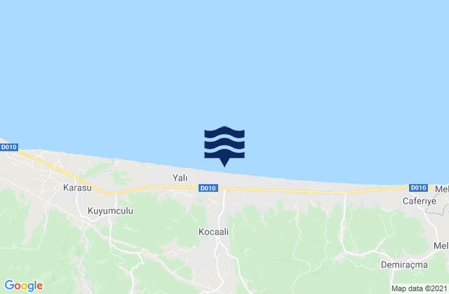Mapa da tábua de marés em Kocaali, Turkey