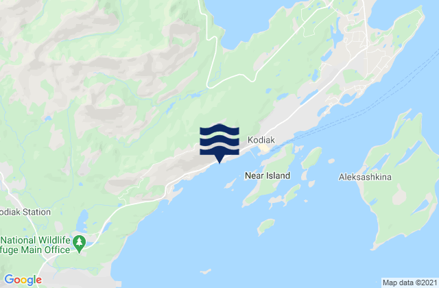 Mapa da tábua de marés em Kodiak (Port Of Kodiak), United States