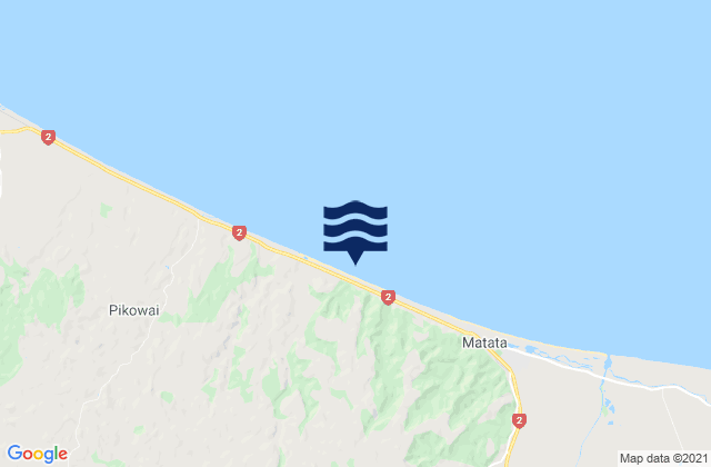 Mapa da tábua de marés em Kohioawa Beach, New Zealand