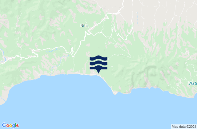 Mapa da tábua de marés em Kojagete, Indonesia