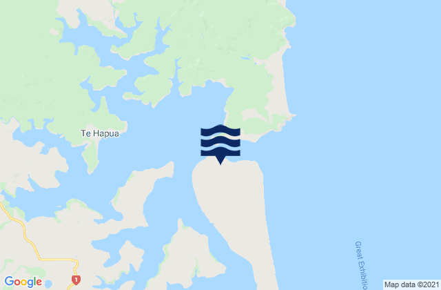Mapa da tábua de marés em Kokota (The Sandspit), New Zealand