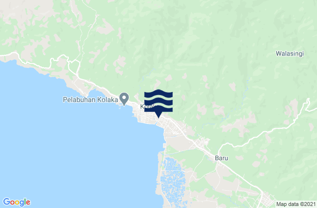 Mapa da tábua de marés em Kolaka, Indonesia