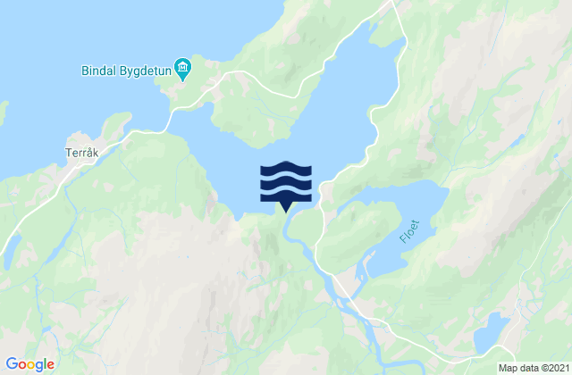 Mapa da tábua de marés em Kongsmoen, Norway