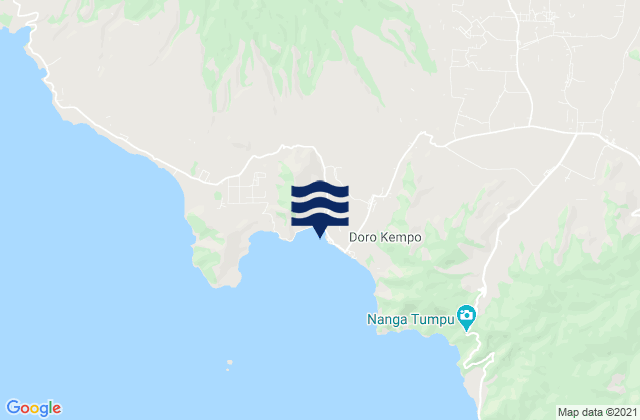 Mapa da tábua de marés em Konte, Indonesia