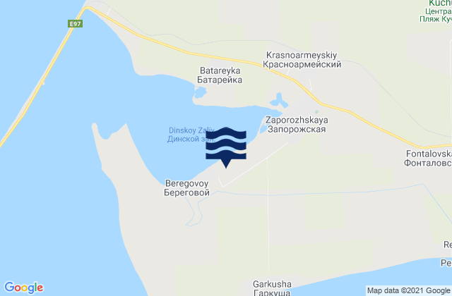 Mapa da tábua de marés em Kontenko, Russia