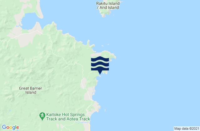 Mapa da tábua de marés em Korotiti Bay, New Zealand