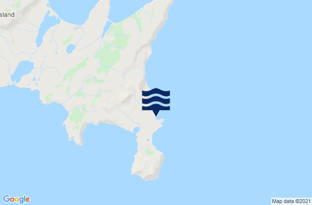 Mapa da tábua de marés em Korovin Island (east Side), United States