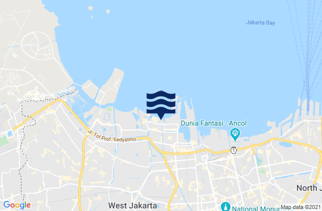 Mapa da tábua de marés em Kota Administrasi Jakarta Barat, Indonesia