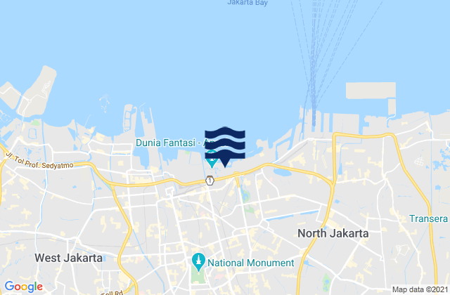 Mapa da tábua de marés em Kota Administrasi Jakarta Pusat, Indonesia