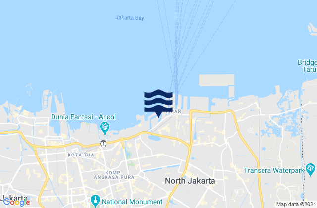 Mapa da tábua de marés em Kota Administrasi Jakarta Utara, Indonesia