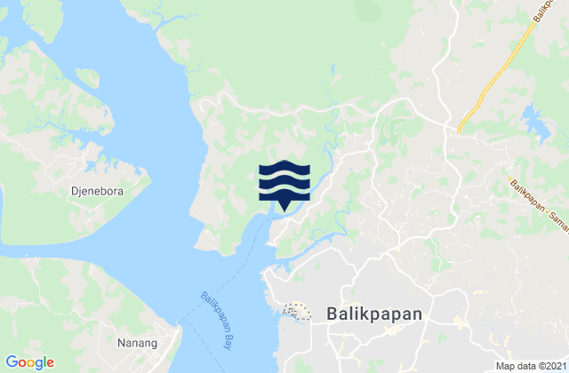 Mapa da tábua de marés em Kota Balikpapan, Indonesia