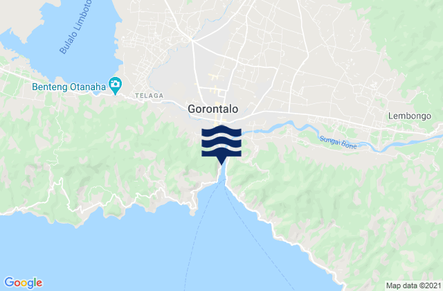 Mapa da tábua de marés em Kota Gorontalo, Indonesia
