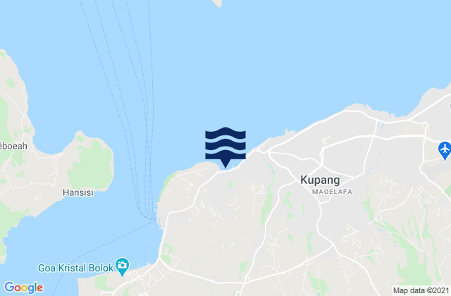 Mapa da tábua de marés em Kota Kupang, Indonesia