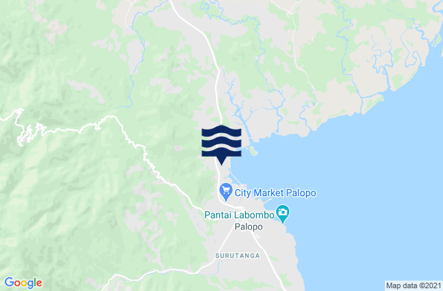 Mapa da tábua de marés em Kota Palopo, Indonesia