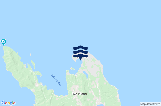 Mapa da tábua de marés em Kota Sabang, Indonesia