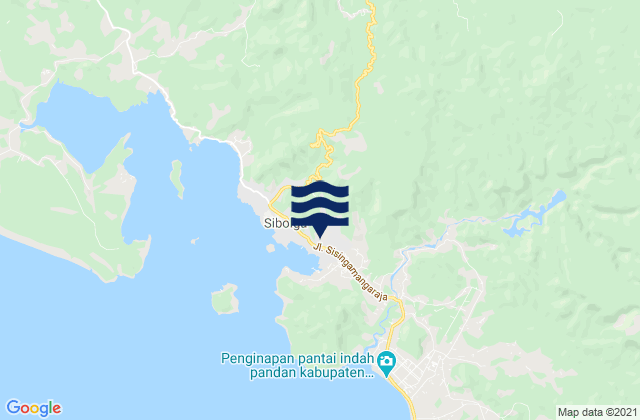 Mapa da tábua de marés em Kota Sibolga, Indonesia