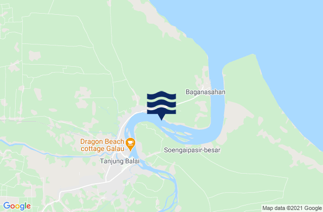 Mapa da tábua de marés em Kota Tanjung Balai, Indonesia