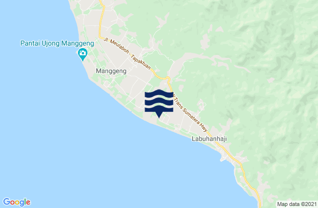 Mapa da tábua de marés em Kota Trieng, Indonesia