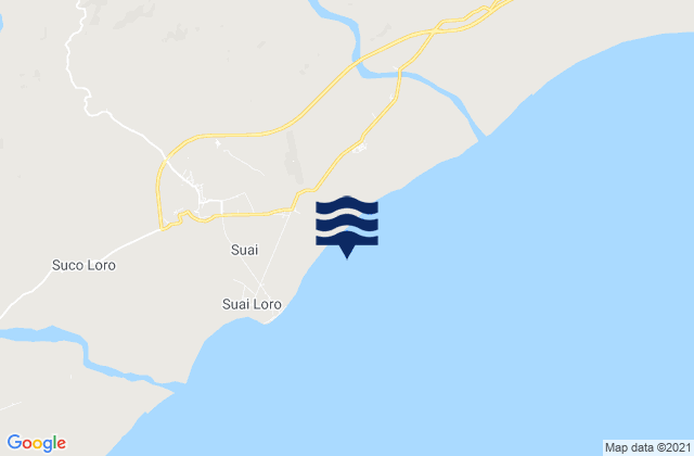 Mapa da tábua de marés em Kovalima, Timor Leste